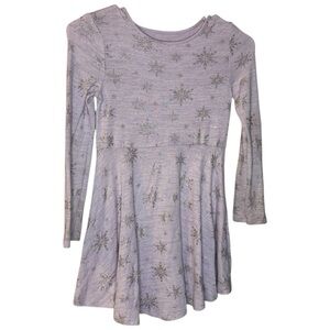 Disney Jumping Beans Frozen Long Sleeve Dress with Silver Snowflakes